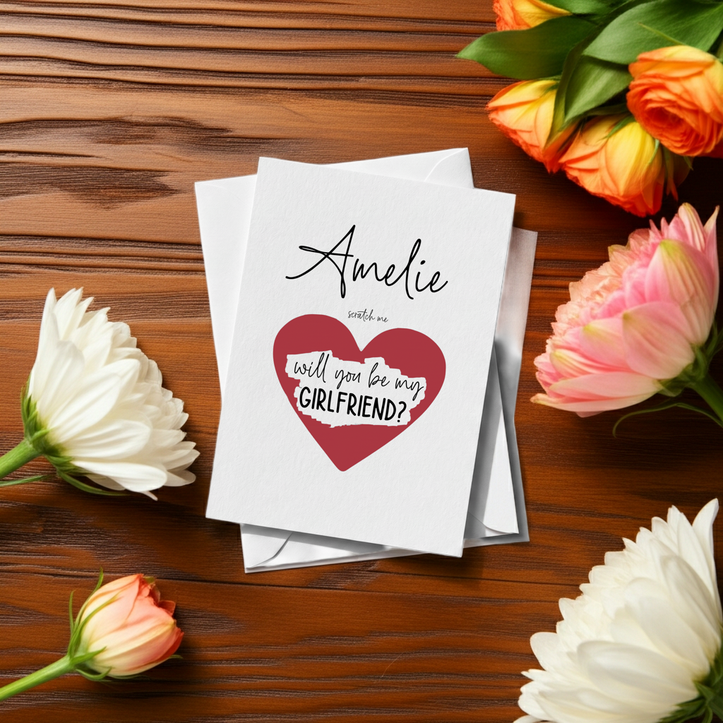 - Personalised Scratch-Off “Be My Girlfriend” Card Romantic Proposal for Partner or Boyfriend
