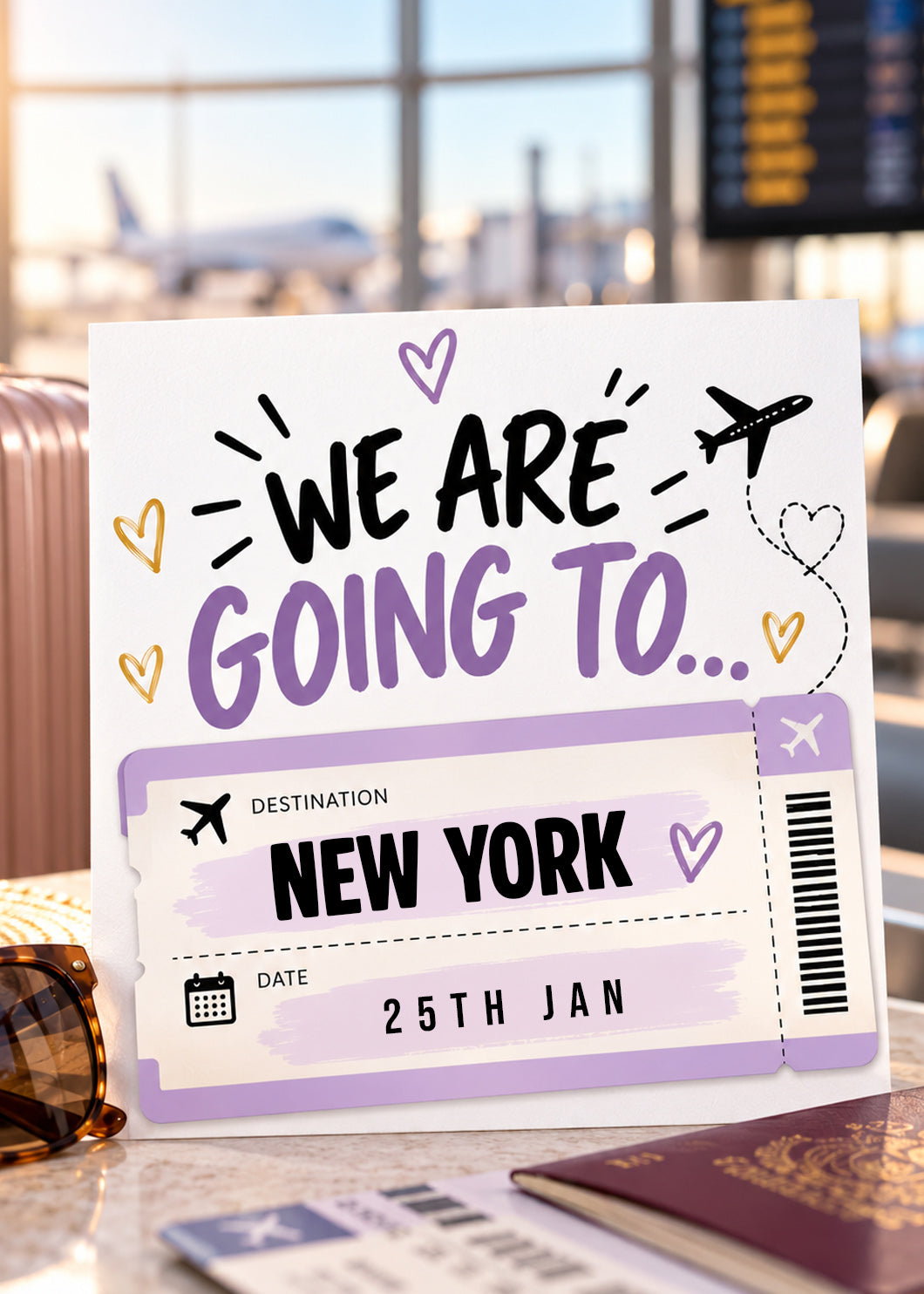 Personalised Holiday Reveal NFC Card Surprise Trip Gift Tap QR Code Travel Card