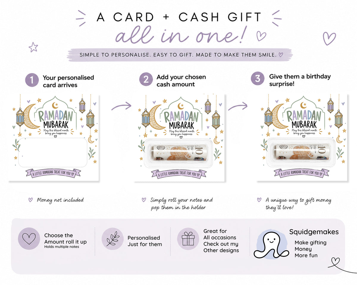 Ramadan Mubarak Money Holder Gift For Kids Cash Gift Little Ramadan Treat Card