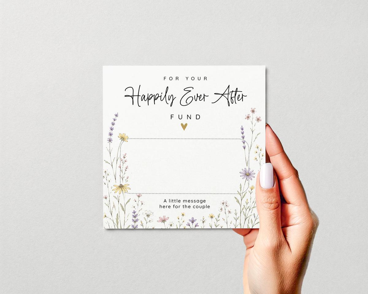 Personalised Wedding Money Holder, Wildflower Cash Gift Card, Newlywed Honeymoon Fund, Couple Keepsake