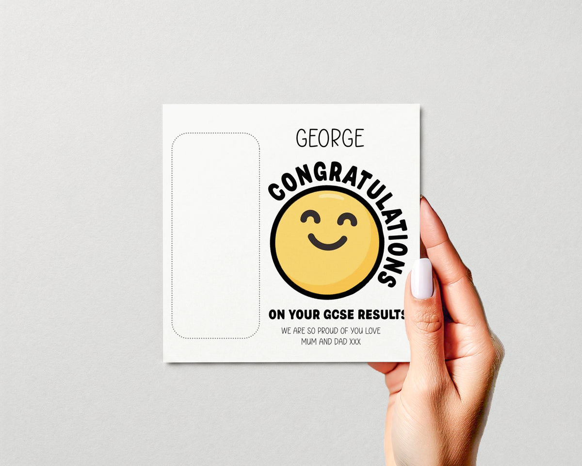 Personalised GCSE Results Money Gift Card β’ Exam Congratulations Gift Wallet