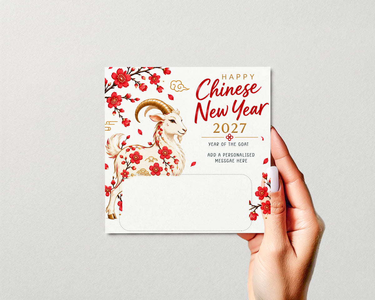 Chinese New Year 2027 Money Wallet Year of Goat Personalised Cash Gift Holder