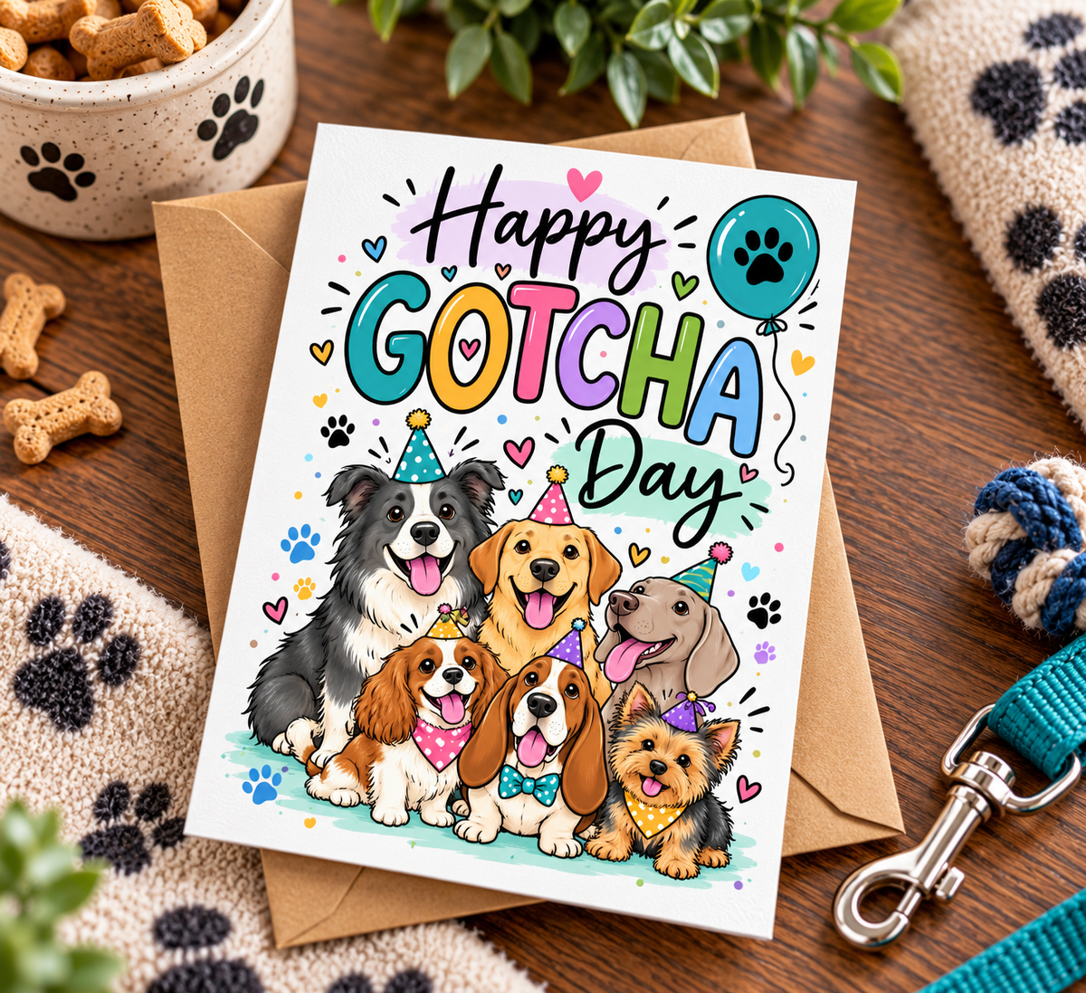 Happy Gotcha Day Card Dog Adoption Anniversary Rescue Dog Pet Celebration Gift