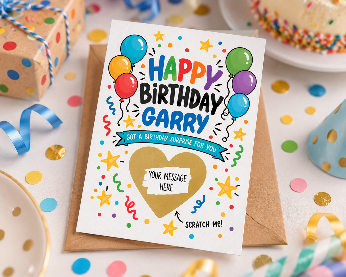 Personalised Birthday Scratch Off Card Surprise Gift Holiday Ticket Experience Reveal