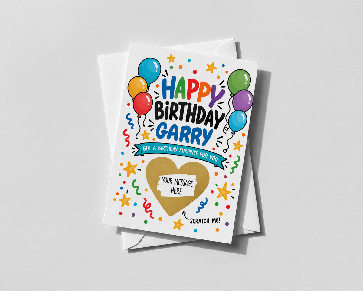 Personalised Birthday Scratch Off Card Surprise Gift Holiday Ticket Experience Reveal
