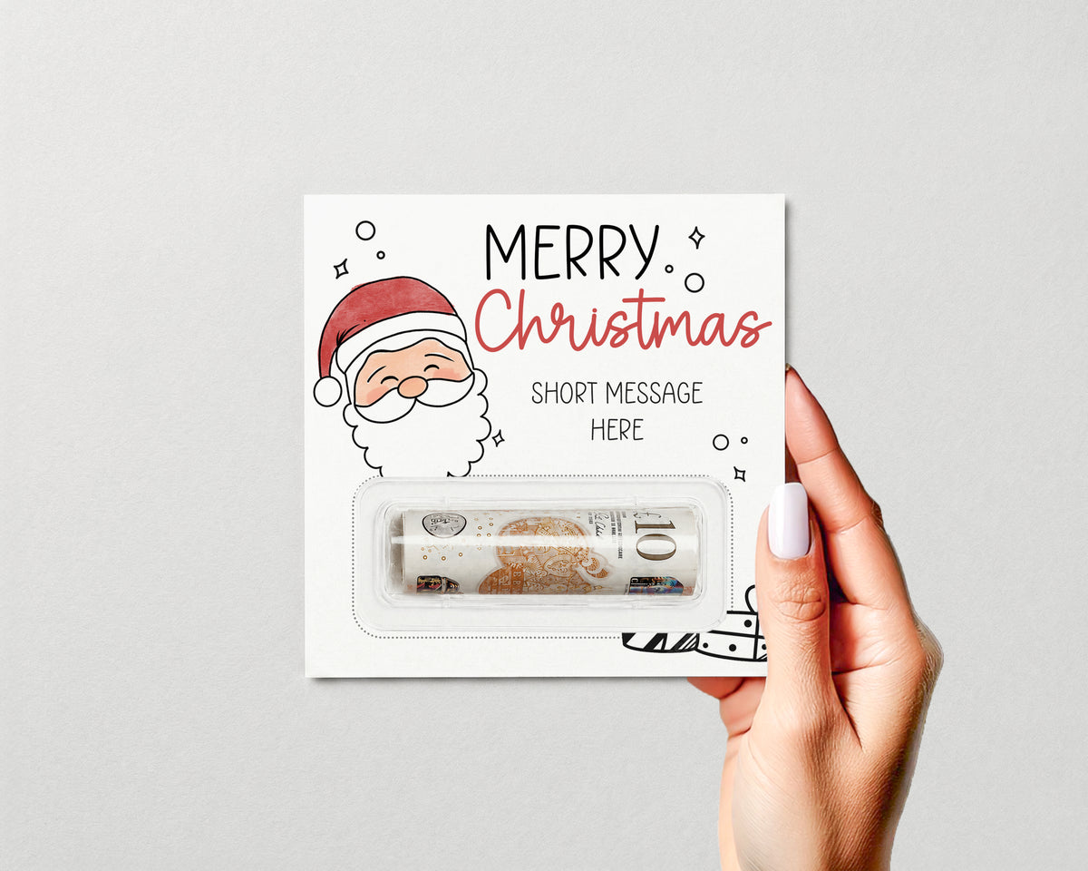 Personalised Christmas Money Gift Card – Santa Design • Festive Cash Gift Holder