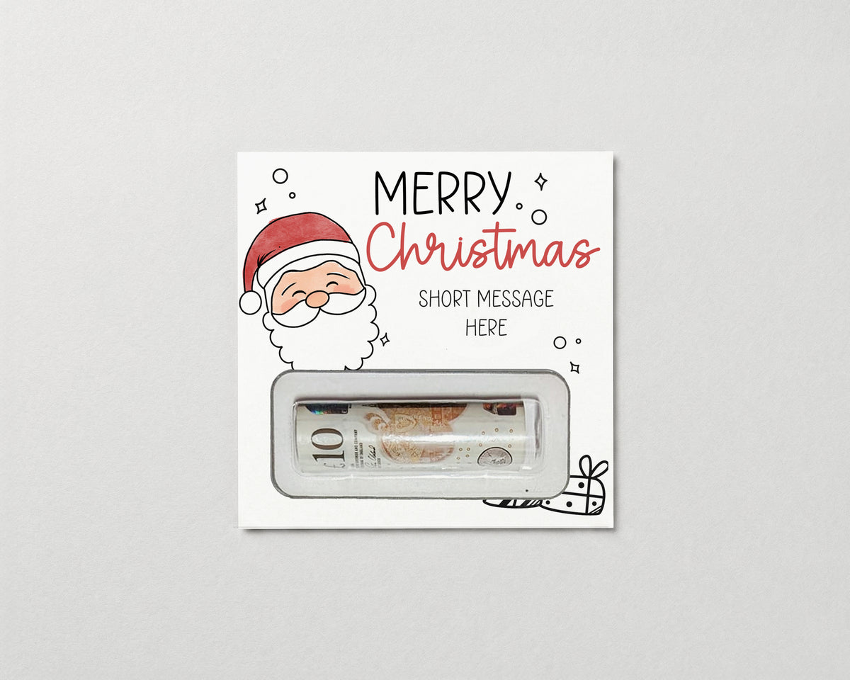 Personalised Christmas Money Gift Card – Santa Design • Festive Cash Gift Holder