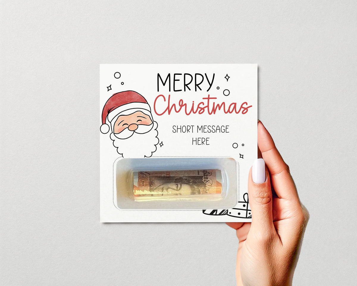 Personalised Christmas Money Gift Card – Santa Design • Festive Cash Gift Holder
