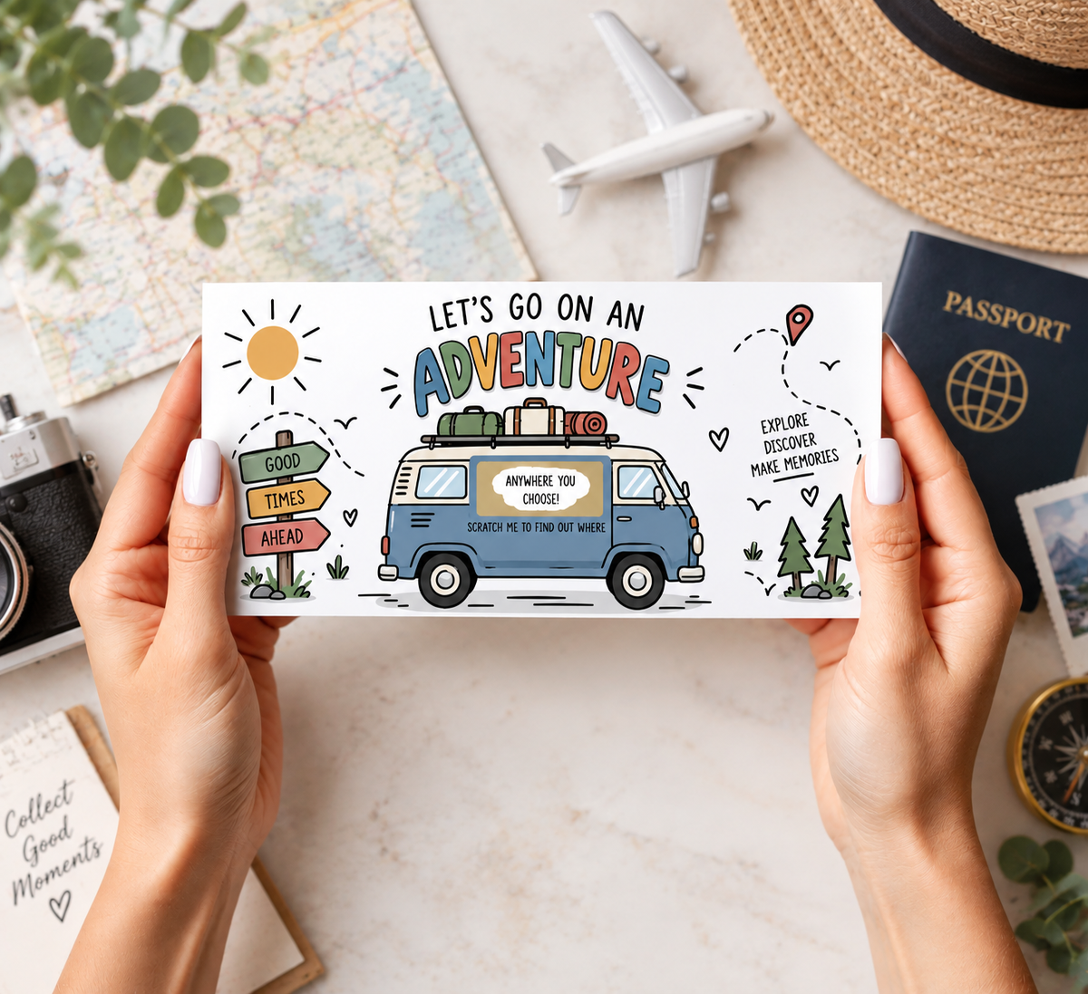 Personalised Destination Reveal Scratch Card Surprise Holiday Trip Adventure Gift