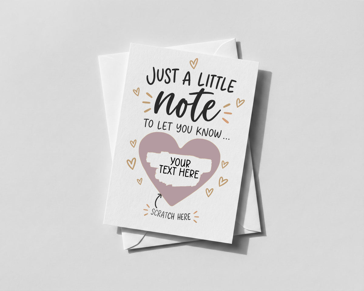Personalised Scratch Off Reveal Card Custom Secret Message Surprise Gift Any Occasion
