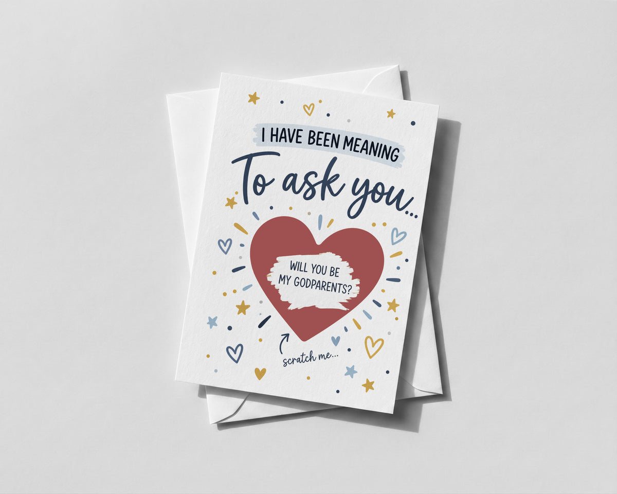 Godparent Proposal Scratch Off Card Godmother Godfather Christening Baptism Gift
