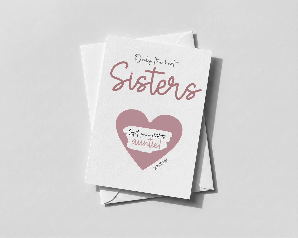Personalised You’re Going to Be an Auntie Scratch Card – Pregnancy Reveal for Sister • Promoted to Auntie