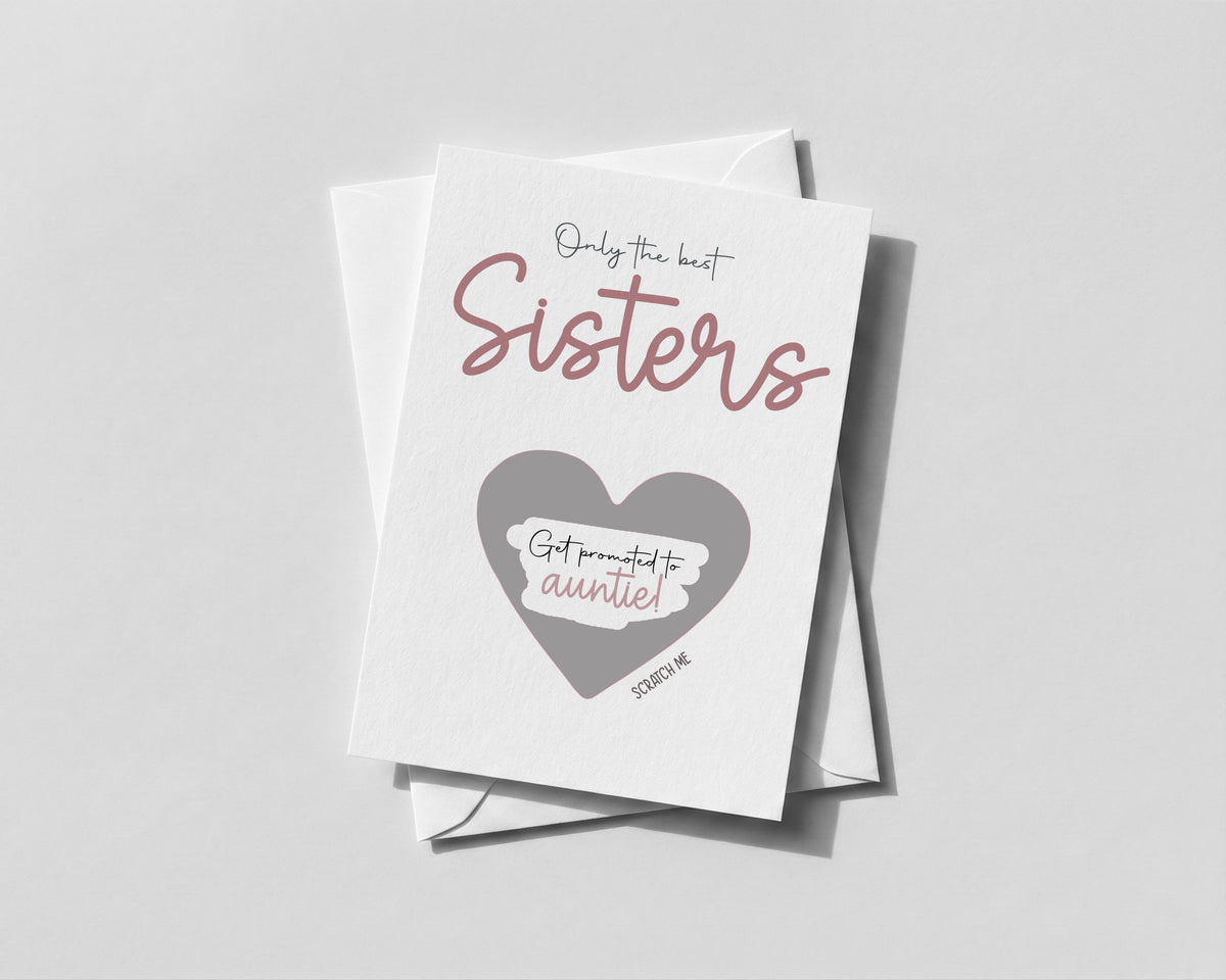 Personalised You’re Going to Be an Auntie Scratch Card – Pregnancy Reveal for Sister • Promoted to Auntie