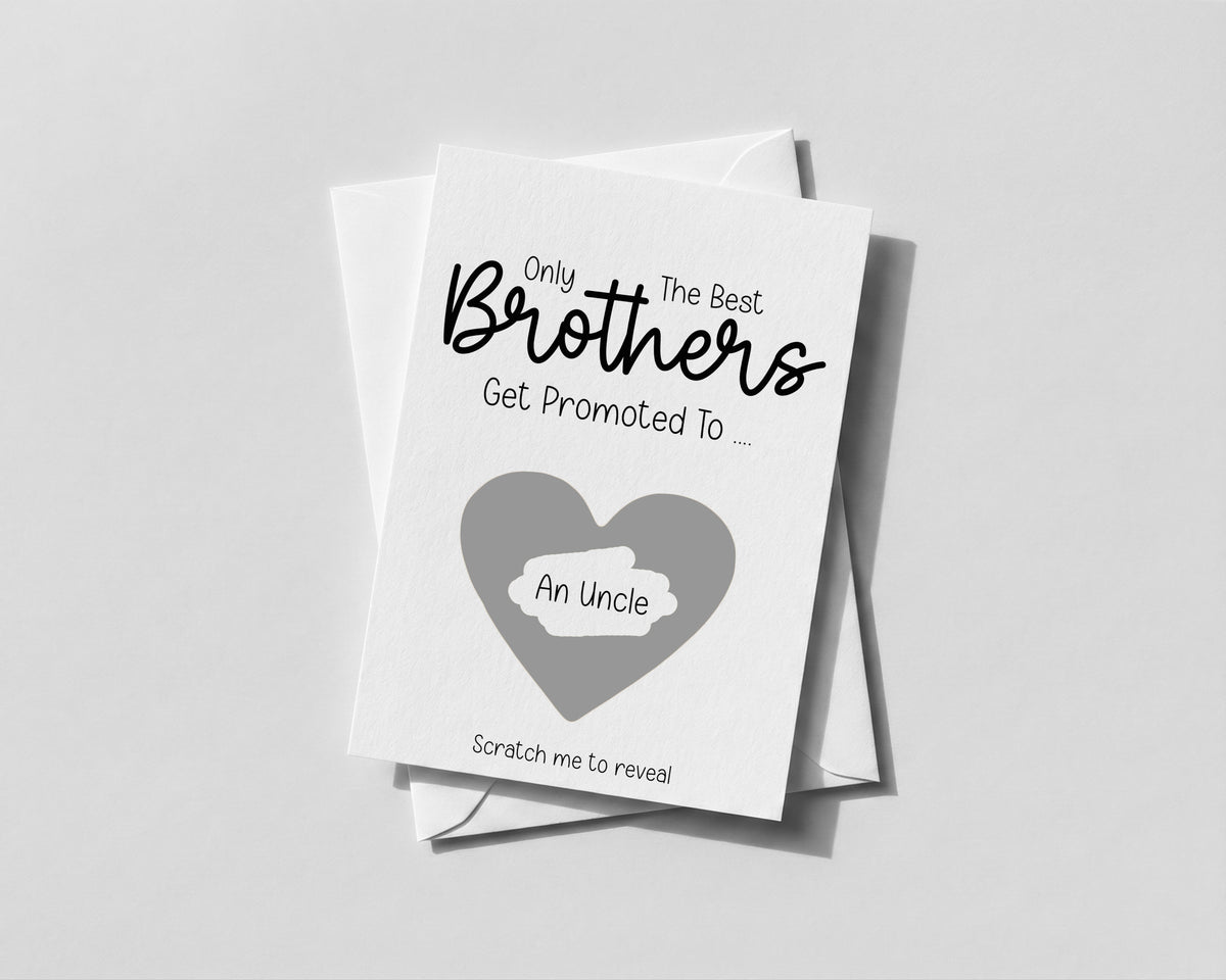 Personalised Promoted to Uncle Scratch Card – Pregnancy Reveal for Brother • Surprise Announcement Gift
