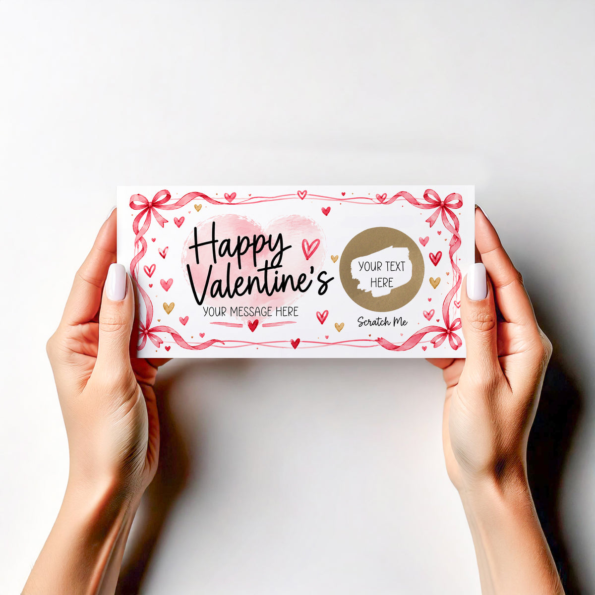 Personalised Valentines Scratch Off Card Romantic Surprise Gift Reveal