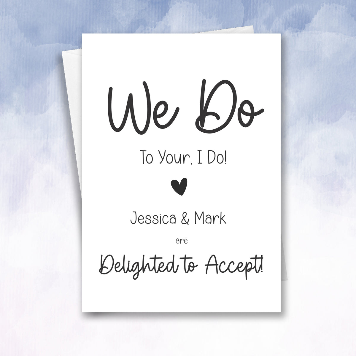 Personalised Wedding RSVP Card • Acceptance & Reply Card • Elegant Custom Design