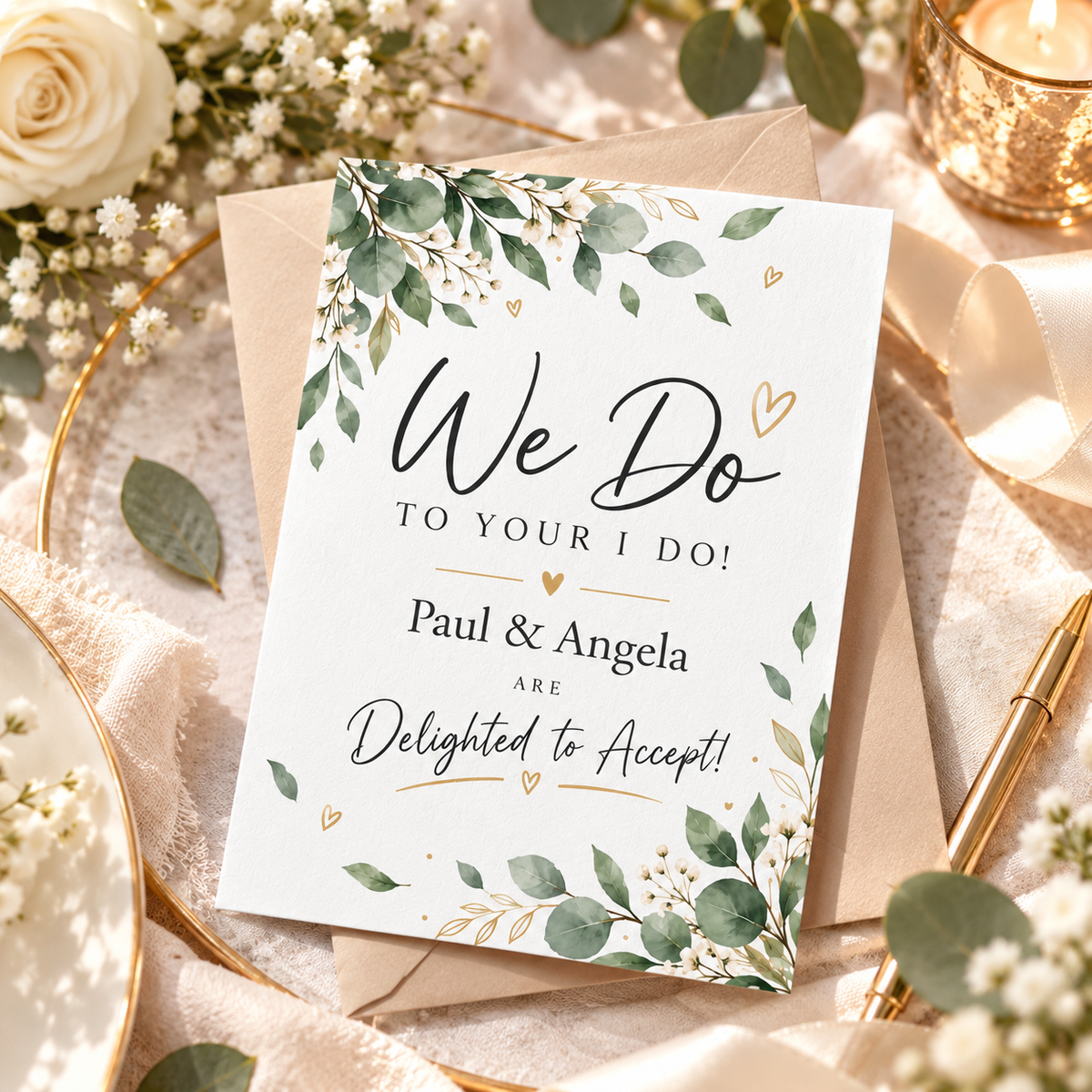 Personalised Wedding RSVP Acceptance Card We Do To Your I Do Invitation Reply