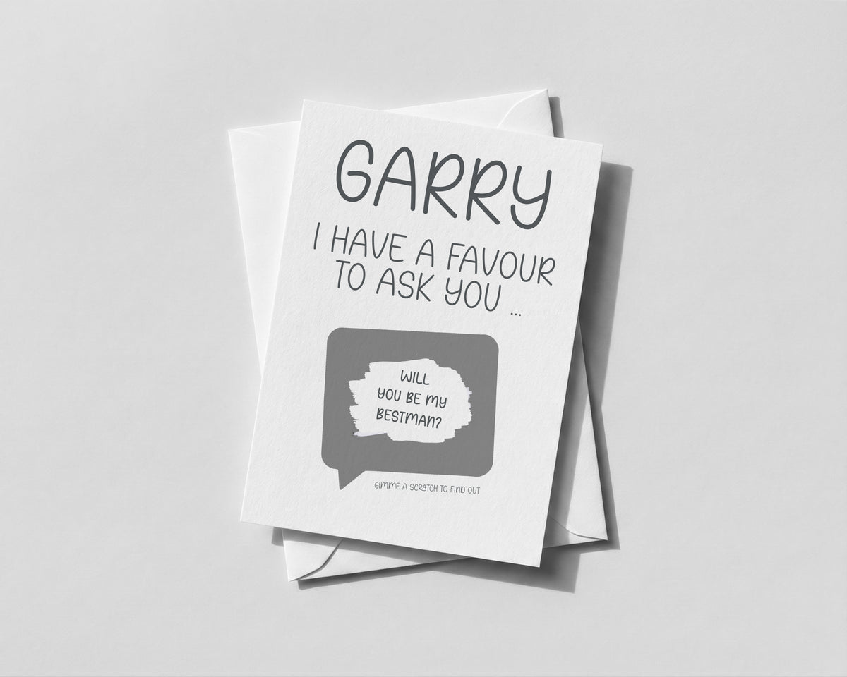 Personalised Best Man Scratch Reveal Card – Funny Wedding Proposal Card