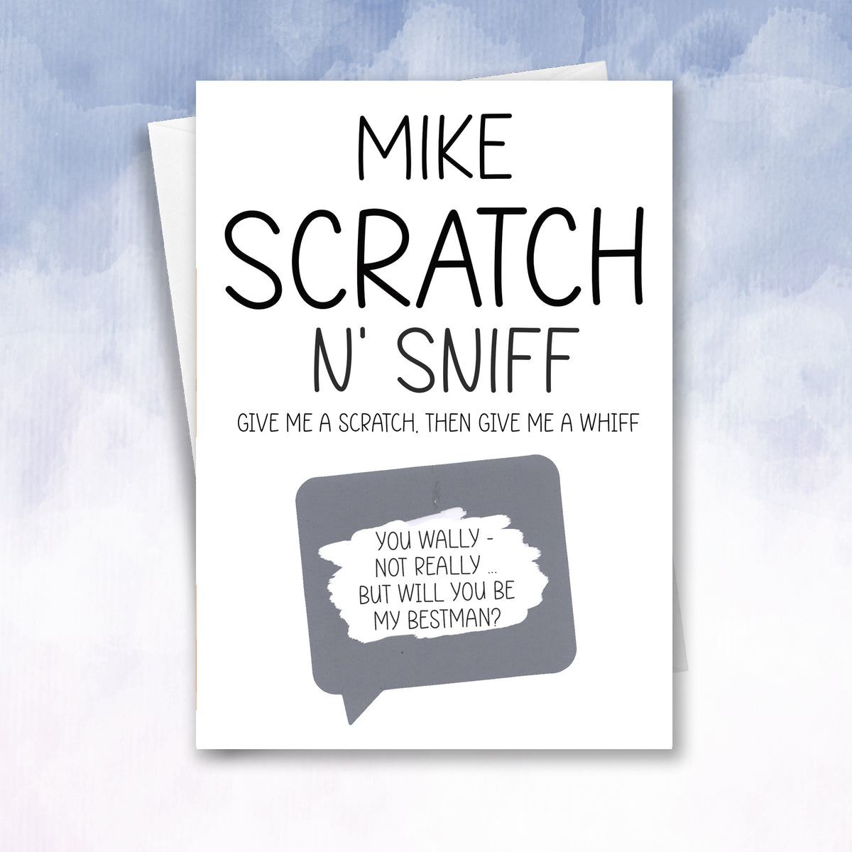 Personalised Best Man Scratch & Sniff Card Funny Proposal for Groomsman or Usher