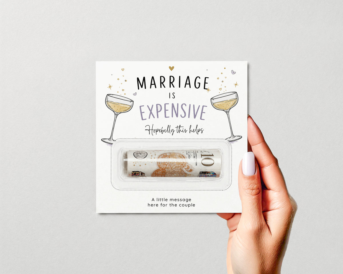 Personalised Funny Wedding Money Holder, Newlywed Cash Gift Card, Marriage Couple Honeymoon Fund