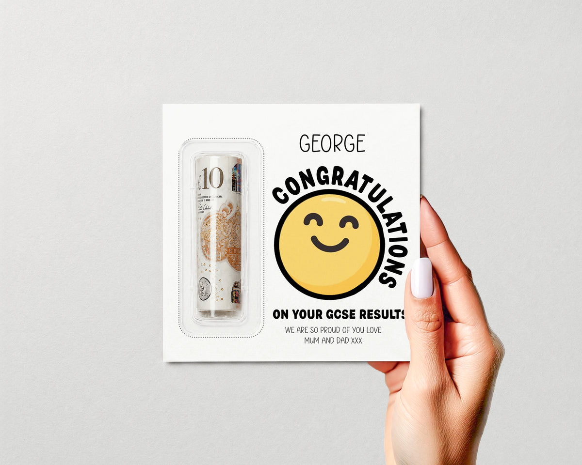 Personalised GCSE Results Money Gift Card β’ Exam Congratulations Gift Wallet