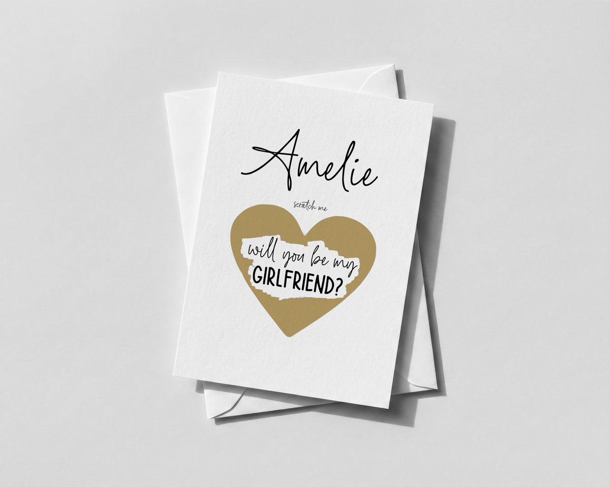 - Personalised Scratch-Off “Be My Girlfriend” Card Romantic Proposal for Partner or Boyfriend