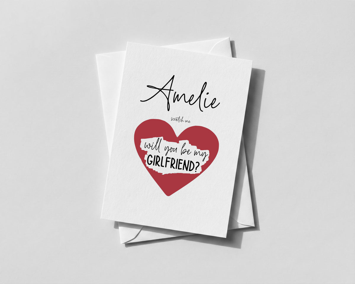 - Personalised Scratch-Off “Be My Girlfriend” Card Romantic Proposal for Partner or Boyfriend