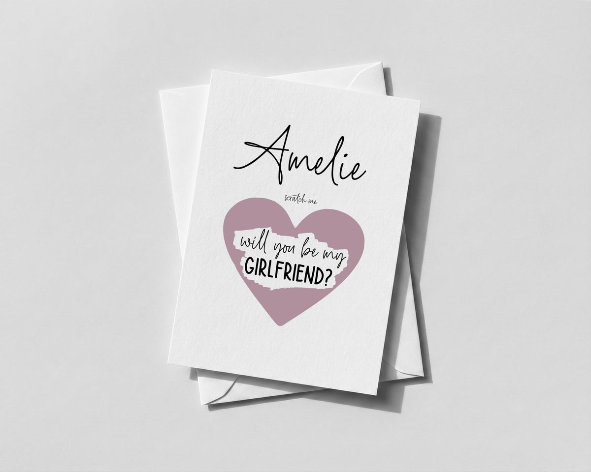 - Personalised Scratch-Off “Be My Girlfriend” Card Romantic Proposal for Partner or Boyfriend