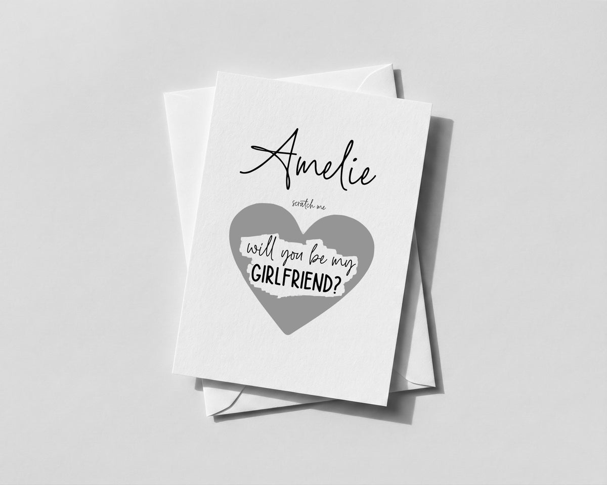 - Personalised Scratch-Off “Be My Girlfriend” Card Romantic Proposal for Partner or Boyfriend