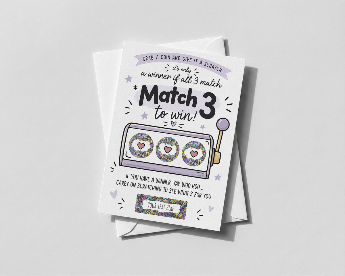 Personalised Match 3 Scratch Card Surprise Gift Reveal Birthday Holiday Experience