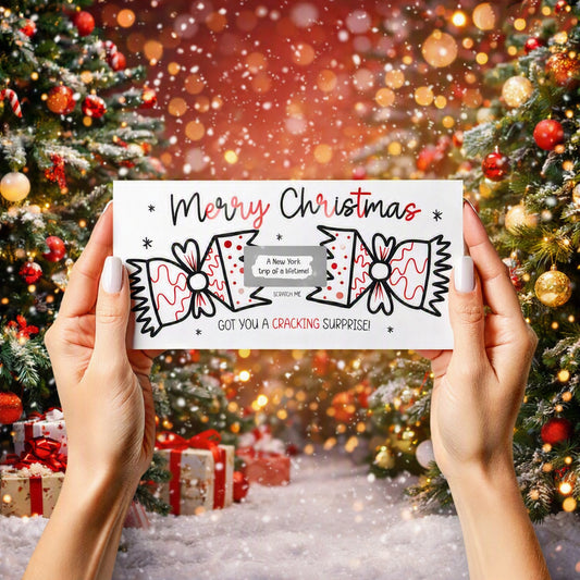 Personalised Christmas Scratch‑Off Gift Card | Festive Reveal Voucher | Cracker Surprise Experience | Holiday, Gig, Theatre, Meal Out