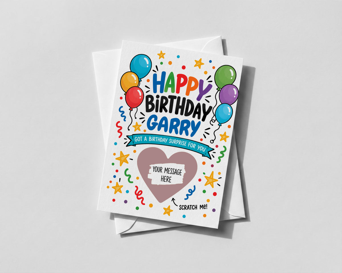 Personalised Birthday Scratch Off Card Surprise Gift Holiday Ticket Experience Reveal