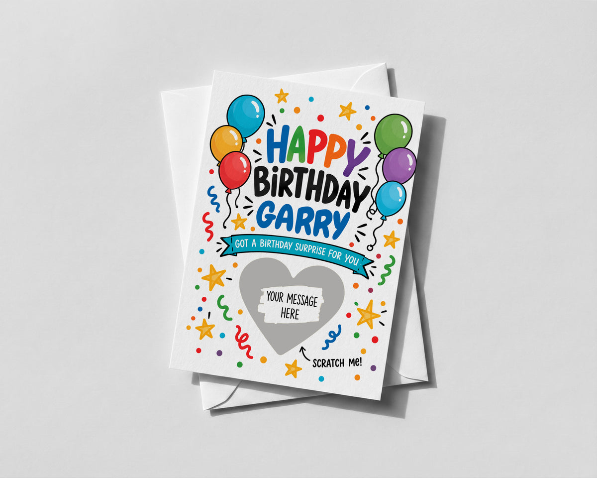 Personalised Birthday Scratch Off Card Surprise Gift Holiday Ticket Experience Reveal