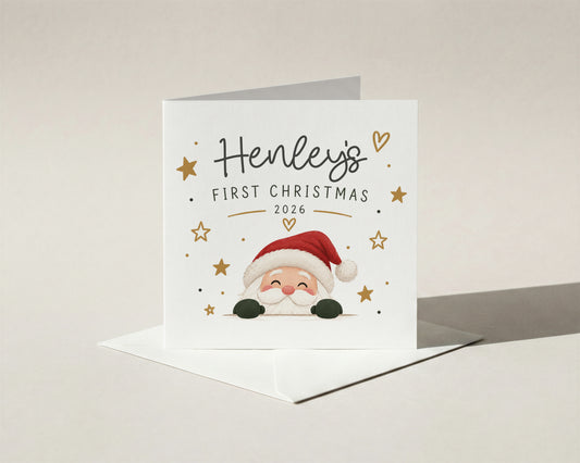 Personalised Baby First Christmas Card 2026 Boy Girl Son Daughter Grandchild Xmas