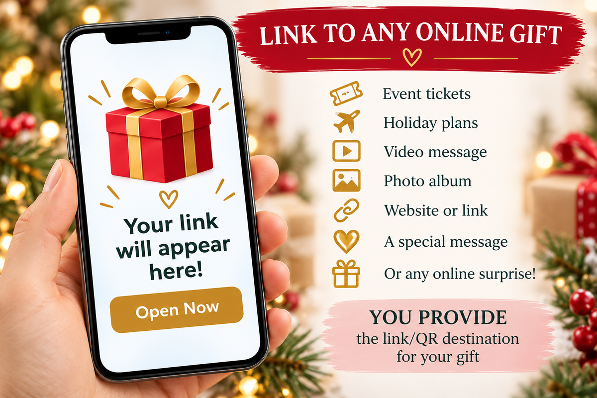 Personalised NFC Christmas Card Tap to Reveal Gift QR Code Surprise Xmas
