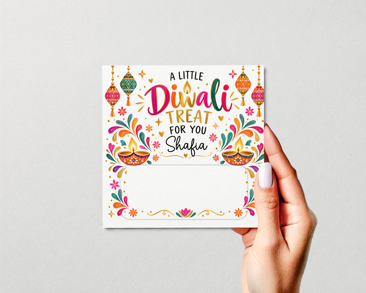 Personalised Diwali Money Gift Card Cash Holder Wallet Shubh Diwali Kids Gift