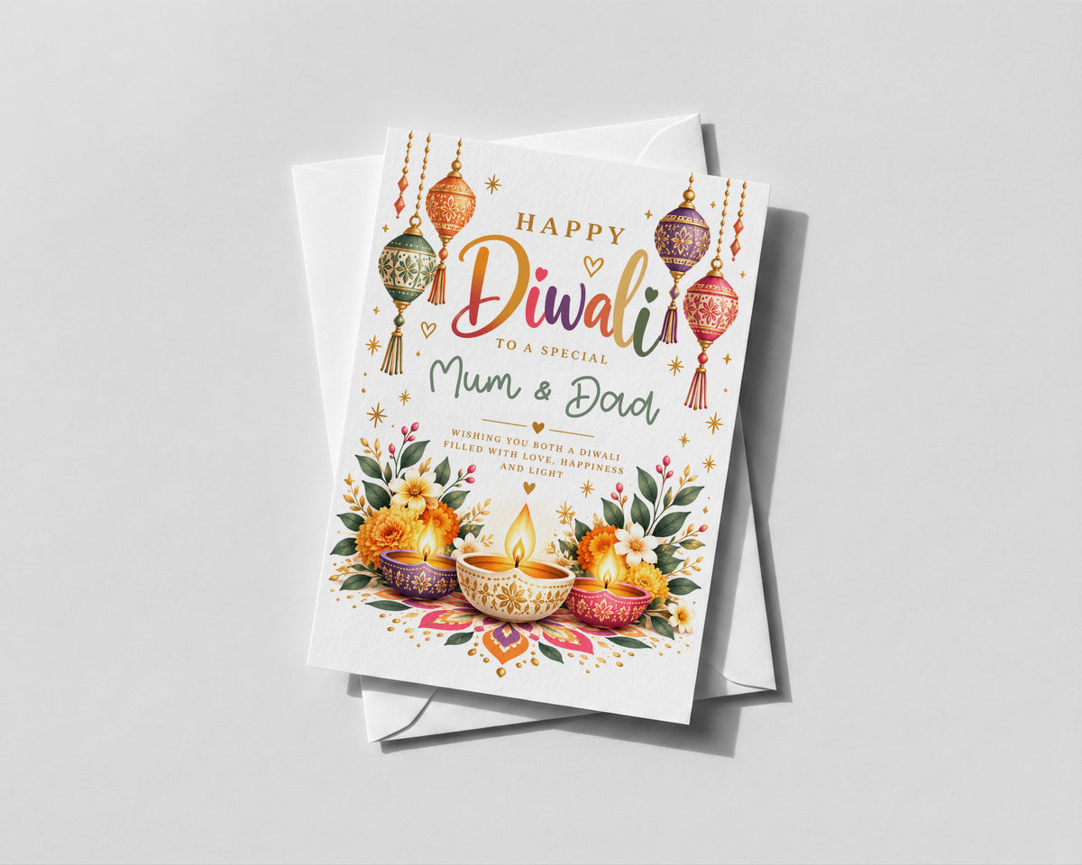 Personalised Diwali Card Happy Diwali Mum Dad Grandma Family Any Name Greeting