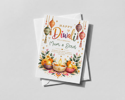Personalised Diwali Card Happy Diwali Mum Dad Grandma Family Any Name Greeting