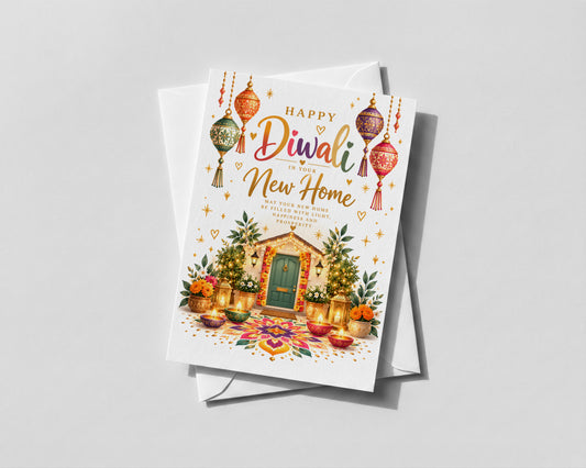 First Diwali in Your New Home Card Happy Diwali Housewarming Greeting Card