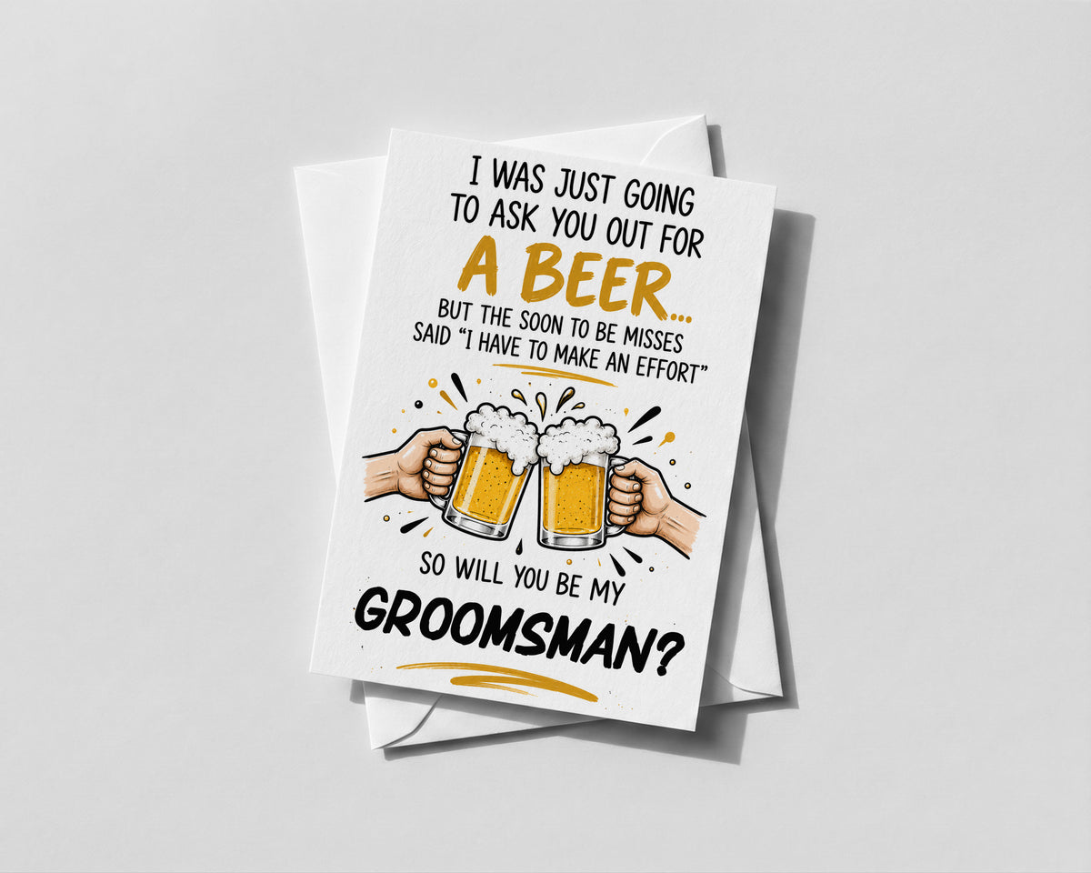 Best Man Proposal Card Funny Beer Groomsman Usher Wedding Party Groom Gift