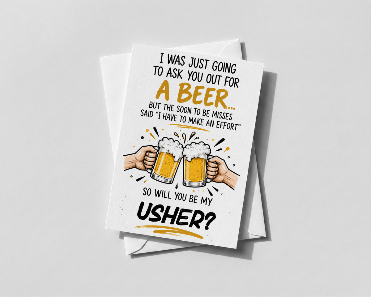 Best Man Proposal Card Funny Beer Groomsman Usher Wedding Party Groom Gift