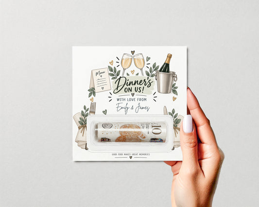 Personalised Dinner On Us Money Holder Wedding Anniversary Thank You Cash Gift