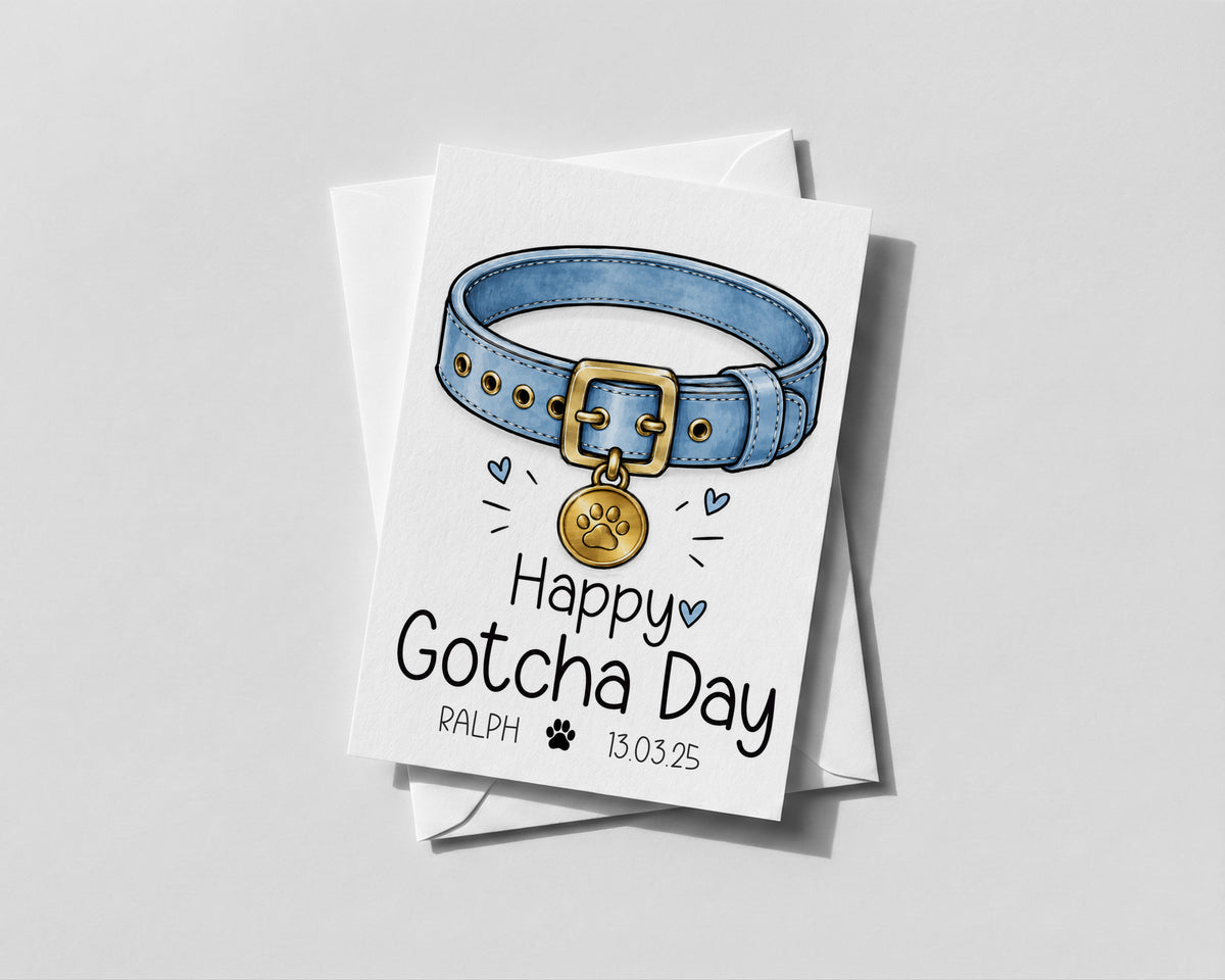 Personalised Happy Gotcha Day Card Dog Adoption Anniversary Pet Rescue Gift