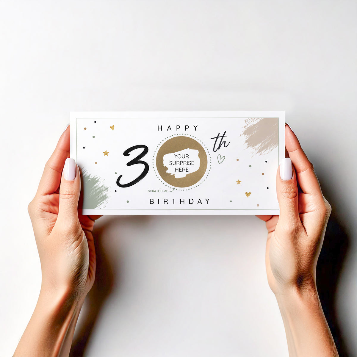 Personalised 30th Birthday Scratch Off Card, Surprise Gift Reveal , Experience Holiday Ticket Reveal