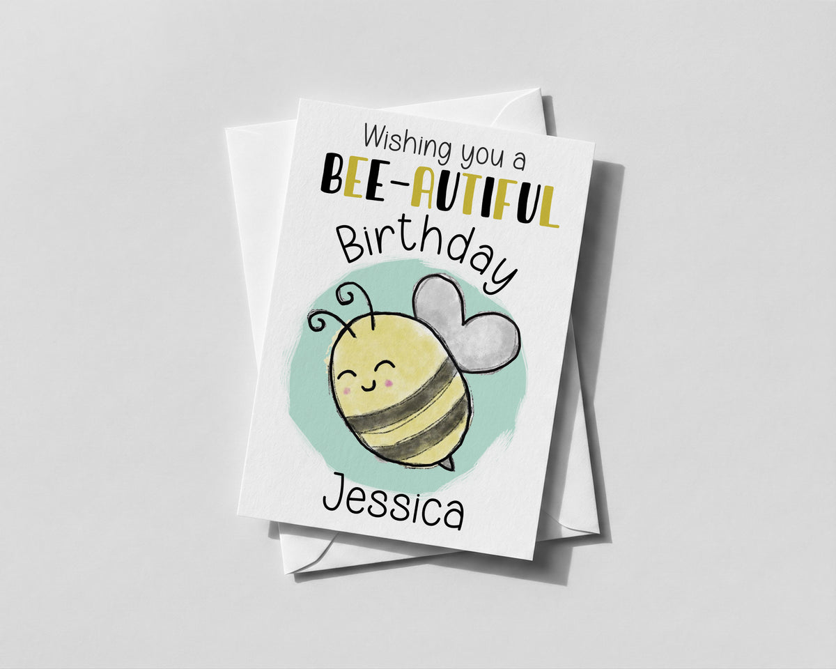 Bumble Bee Birthday Card – Personalised Funny Pun Greeting Card