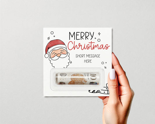 Personalised Christmas Money Gift  Card – Santa Design • Festive Cash Gift Holder