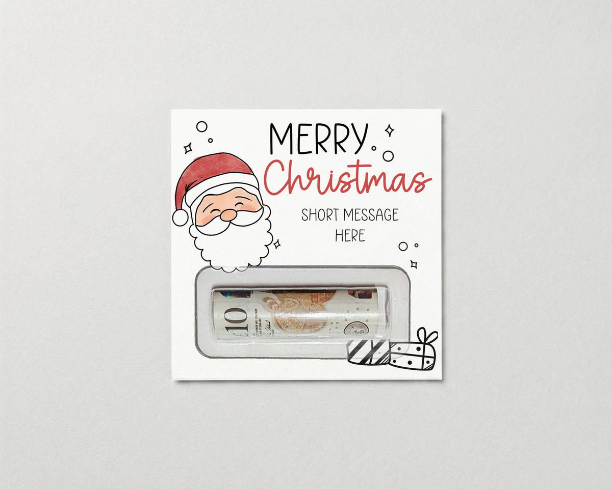 Personalised Christmas Money Gift  Card – Santa Design • Festive Cash Gift Holder
