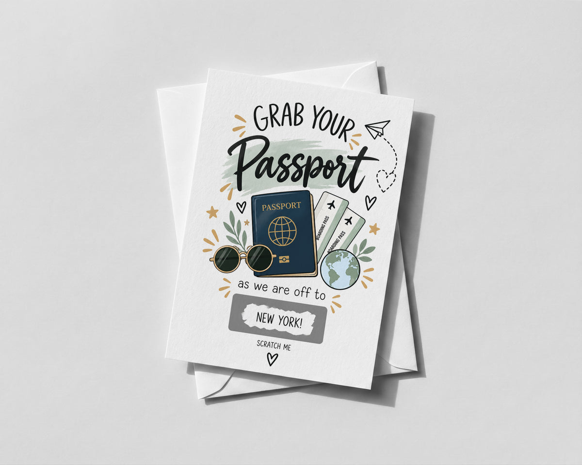 Personalised Holiday Reveal Scratch Off Card Surprise Trip Travel Destination Gift