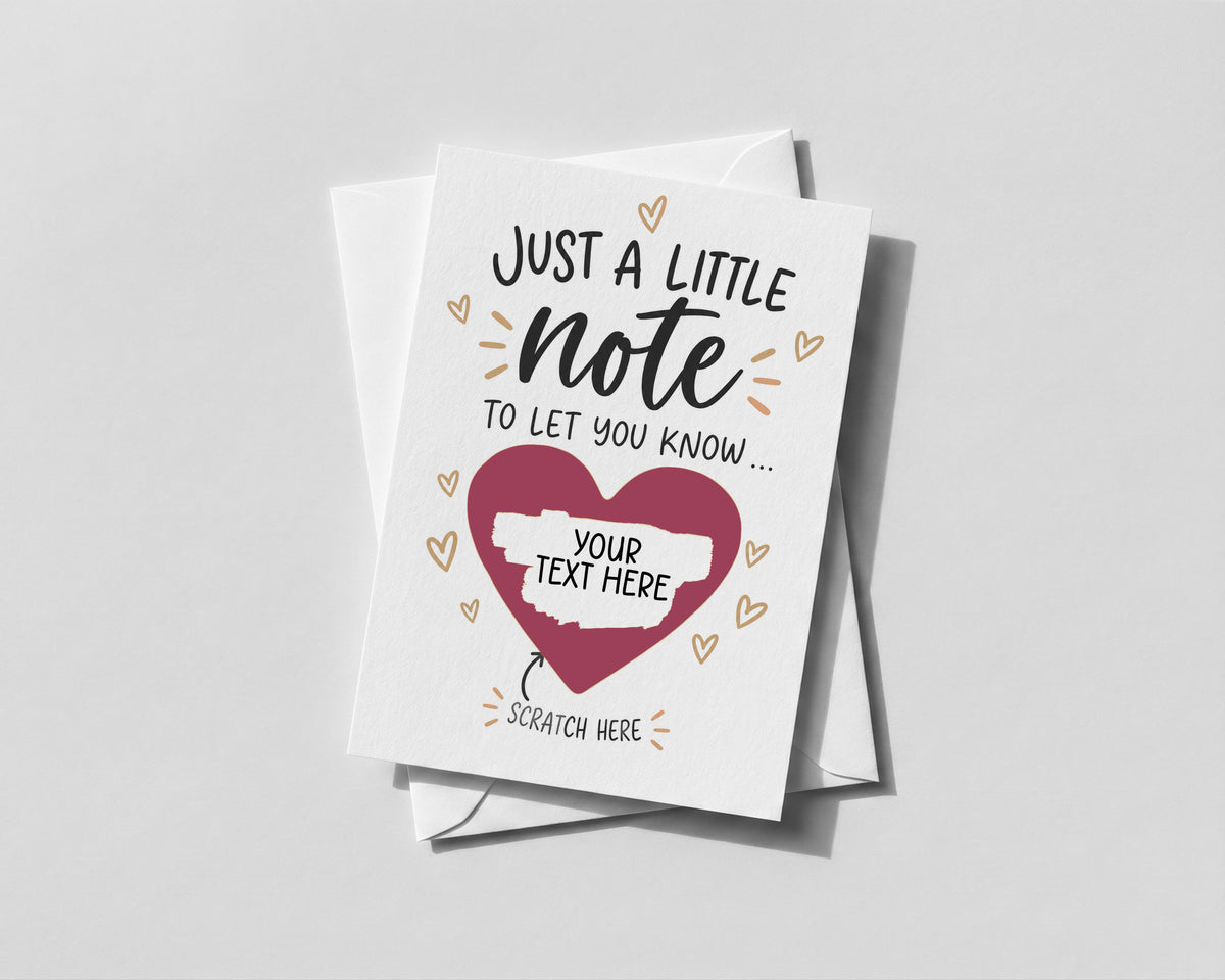Personalised Scratch Off Reveal Card Custom Secret Message Surprise Gift Any Occasion