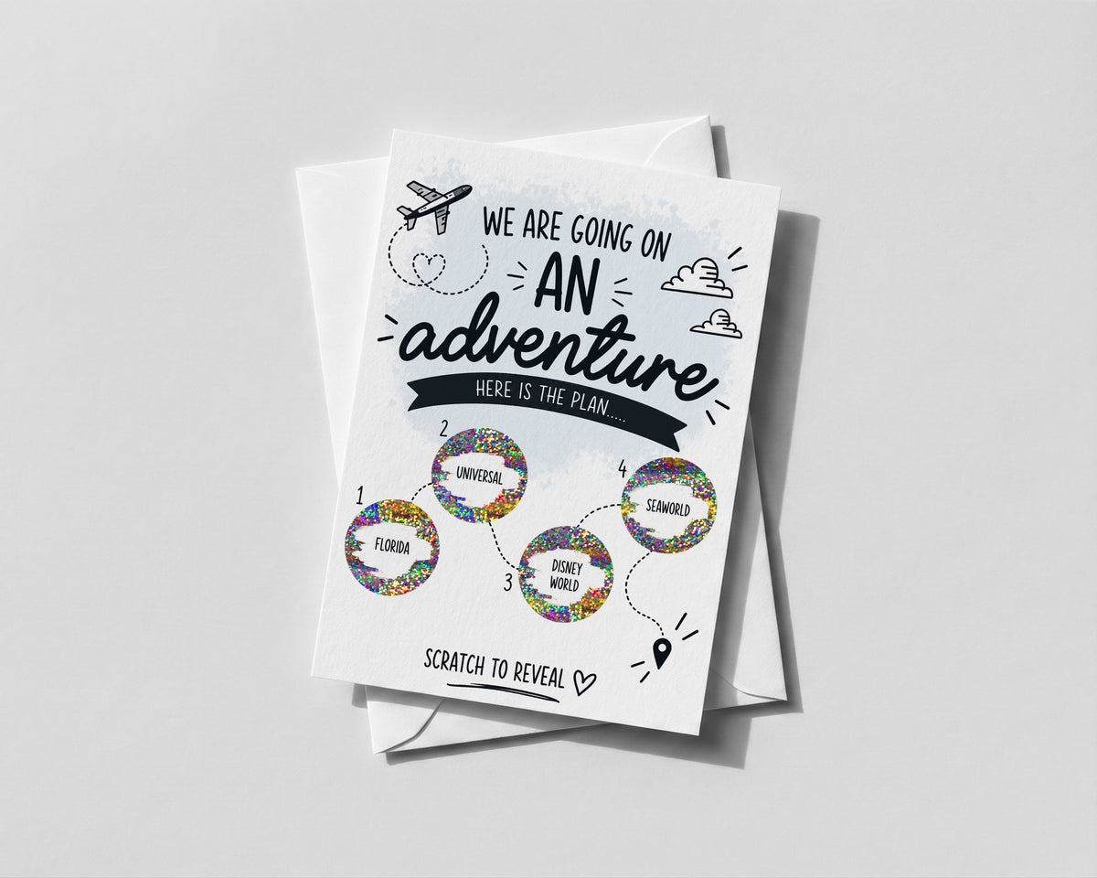 Personalised Holiday Reveal Scratch Card Surprise Trip Itinerary Travel Gift Card